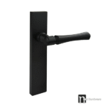 Matt Black Rectangular Plated Passage Handle Set - Hillier Series