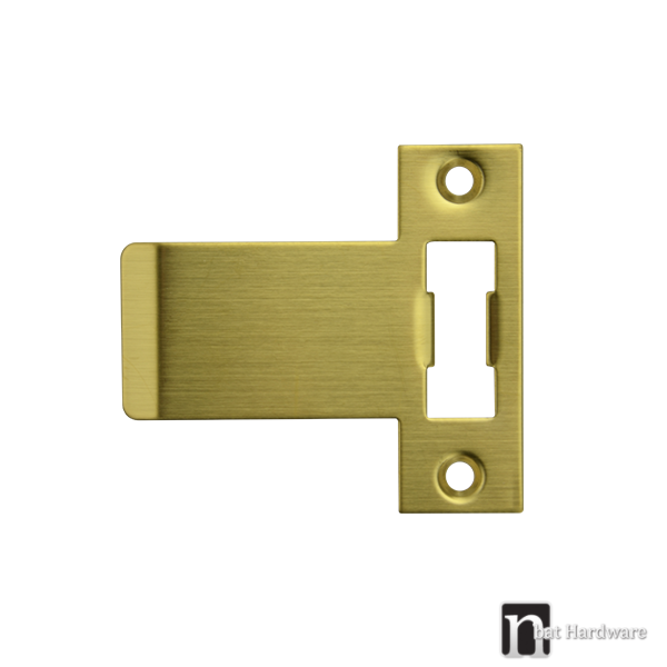 Roller Tongue Latch Extended Strike Plate - Brass Finish