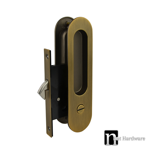 Antique Bronze Finish Sliding Privacy Set - Barlee Series