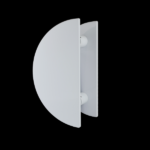 Nash Series Half Circle Door Pull Plate (Pair)  - White Finish