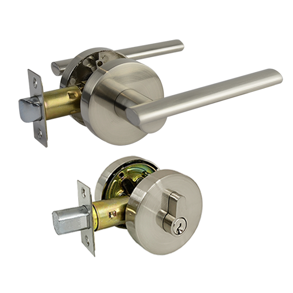 Satin Nickel Entry Deadbolt Lock Set - Coongie Series