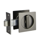 Gunmetal Finish Sliding Square Handle Privacy Set - Maxwell Series