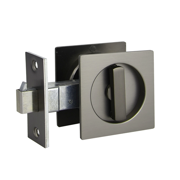 Gunmetal Finish Sliding Square Handle Privacy Set - Maxwell Series