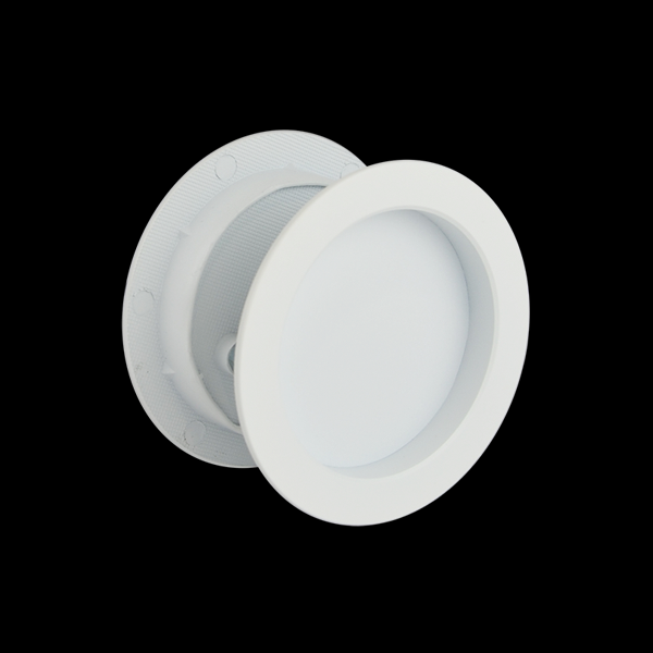 75mm Round Sliding Flush Pulls (Pair) - White Finish