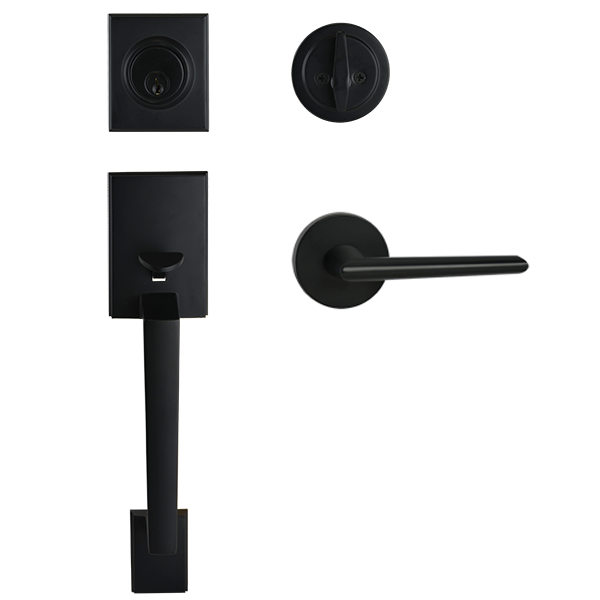 Matt Black Architectural Lever Pull with Deadbolt -  Elphinestone Series