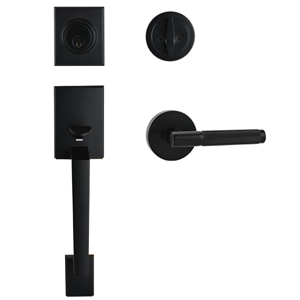 Matt Black Architectural Lever Pull with Deadbolt -  Esperance Series