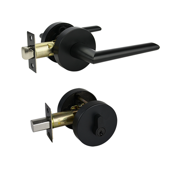 Matt Black Double Cylinder Entrance Set - Elphinstone Series