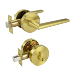 Elphinstone Series Double Cylinder Entrance Set - Brushed Brass Finish
