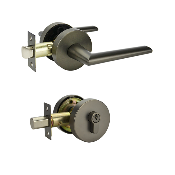 Elphinstone Series Double Cylinder Entrance Set - Gunmetal Finish