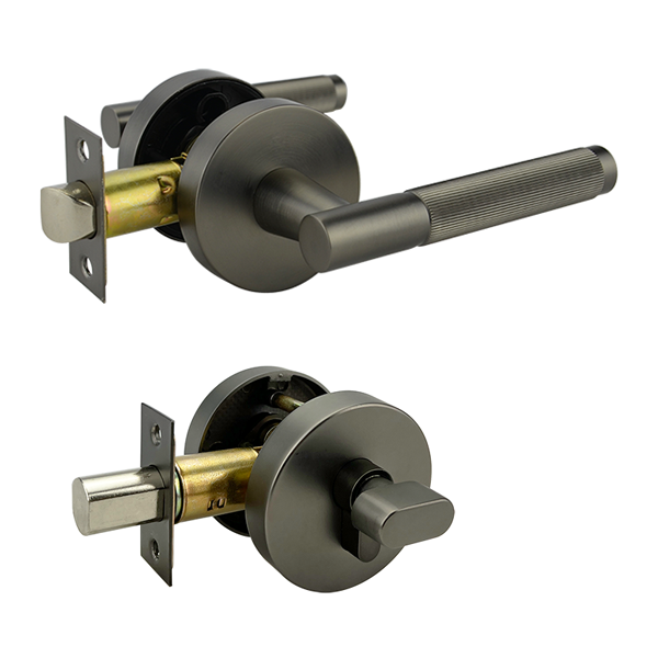Brushed Gunmetal Single Cylinder Entrance Set - Esperance Series