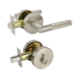 Satin Nickel Double Cylinder Entrance Set - Esperance Series