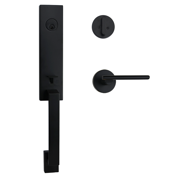 Matt Black Entrance Lockset with Coongie Handle - Max Series