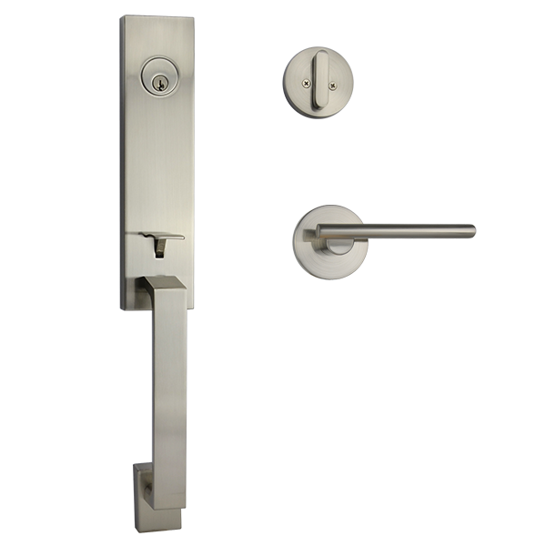 Satin Nickel Entrance Lockset with Coongie Handle - Max Series