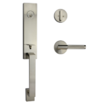 Satin Nickel Entrance Lockset with Malbena Handle - Max Series