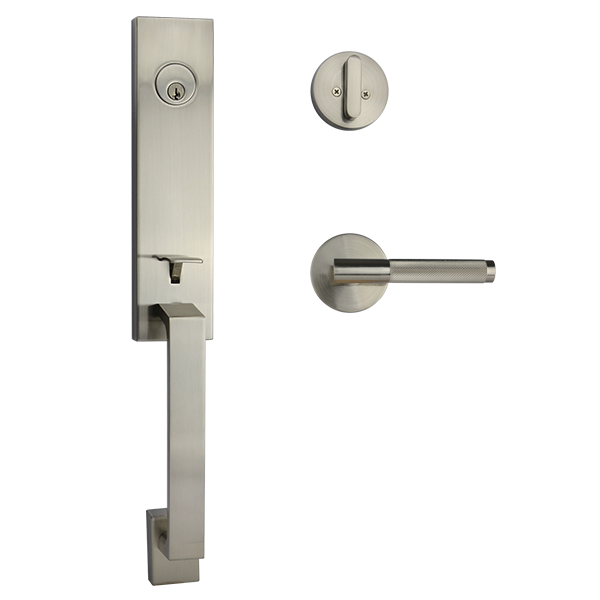 Satin Nickel Entrance Lockset with Malbena Handle - Max Series