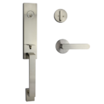 Satin Nickel Entrance Lockset with Menindee Handle - Max Series