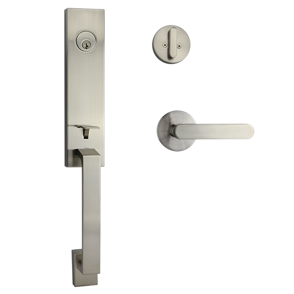 Satin Nickel Entrance Lockset with Menindee Handle - Max Series