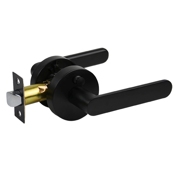 Matt Black Privacy Lever Set  - Menindee Series