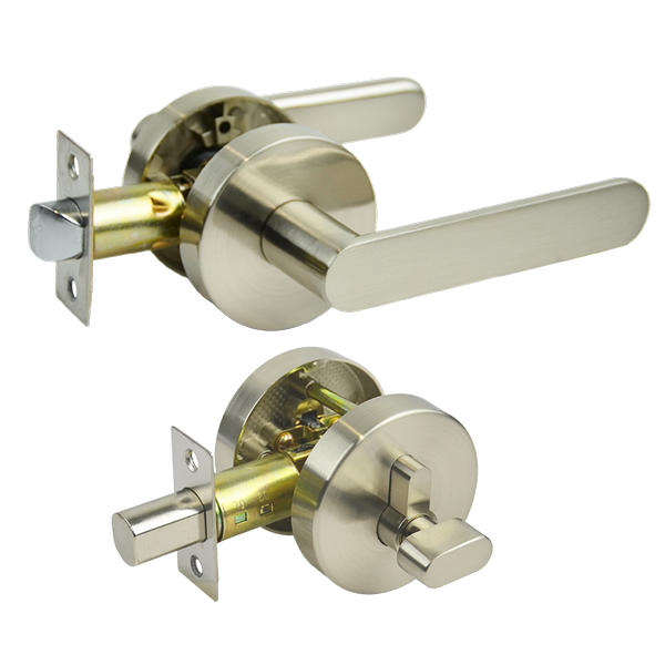 Satin Nickel Entry Deadbolt Lock Set - Menindee Series