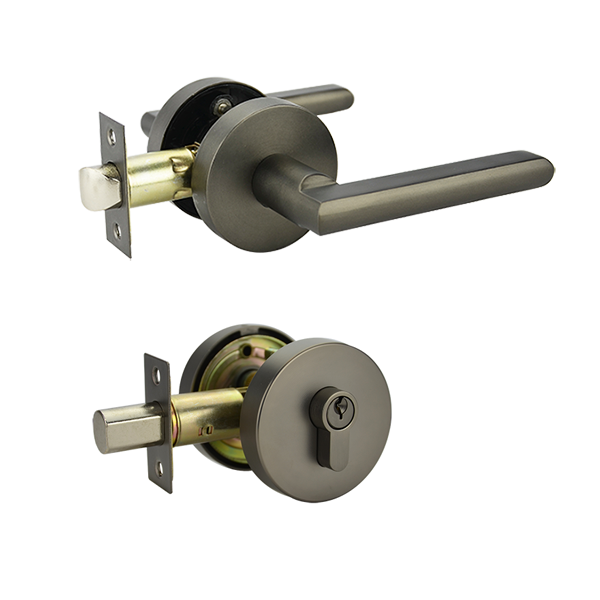 St Clair Series Double Cylinder Entrance Set - Gunmetal Finish