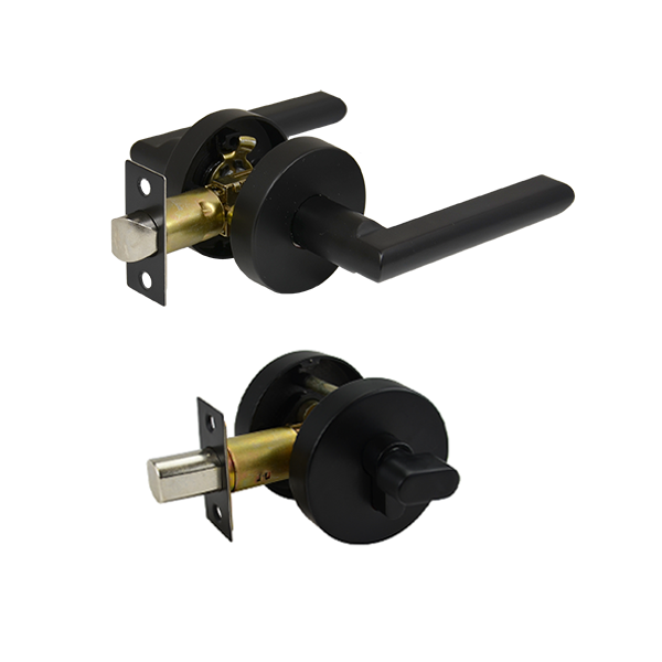 St Clair Series Single Cylinder Entrance Set - Matt Black Finish