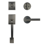 Gunmetal Finish Architectural Lever Pull with Deadbolt - Lachlan Series