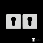 Square Euro Cylinder Escutcheon Plates - White Finish