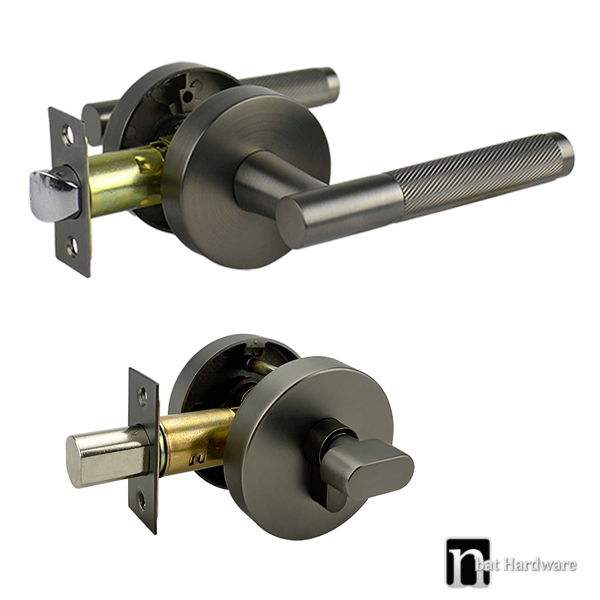 Brushed Gunmetal Single Cylinder Entrance Set - Carter Series