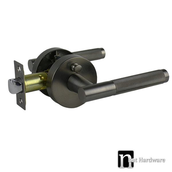 Gunmetal Finish Privacy Lever Set - Carter Series