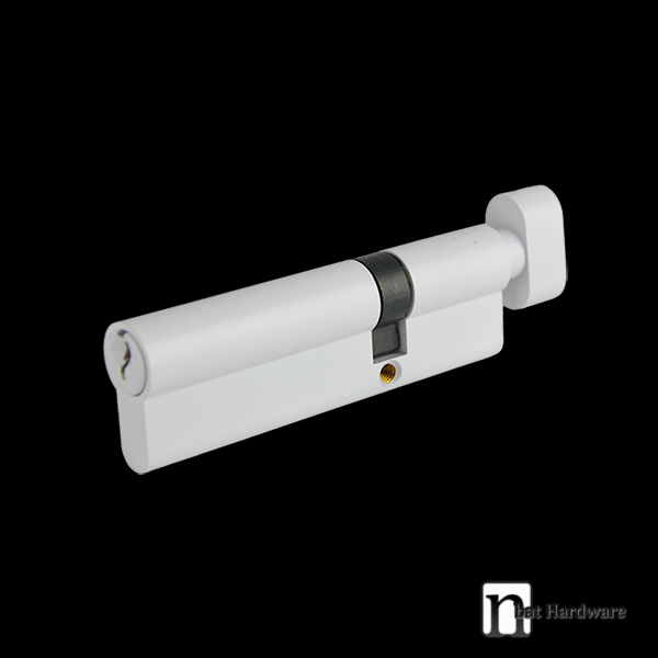 100mm Offset Euro Single Cylinder - White Finish