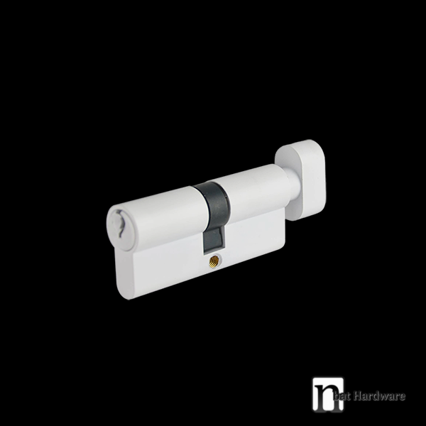 70mm Euro Single Cylinder - White Finish