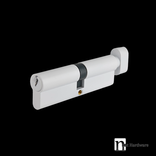 100mm Euro Single Cylinder - White Finish